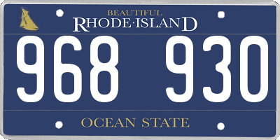 RI license plate 968930