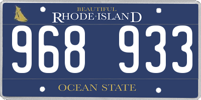 RI license plate 968933