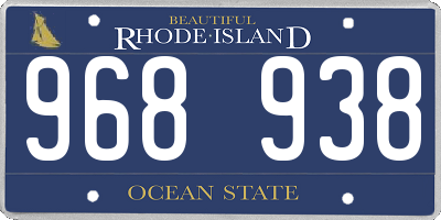 RI license plate 968938