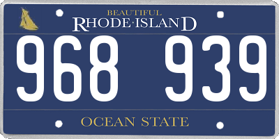 RI license plate 968939