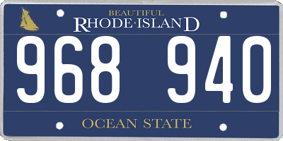 RI license plate 968940