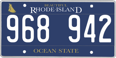 RI license plate 968942