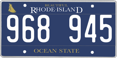 RI license plate 968945