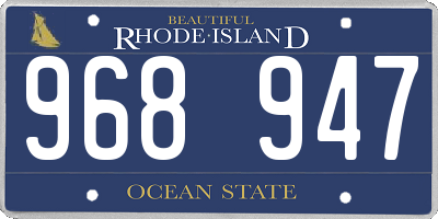 RI license plate 968947