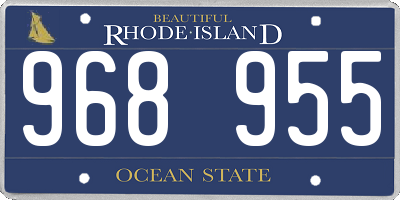 RI license plate 968955