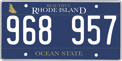 RI license plate 968957