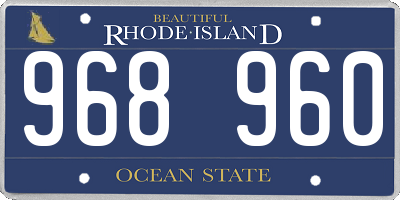 RI license plate 968960