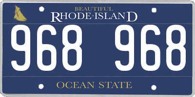 RI license plate 968968