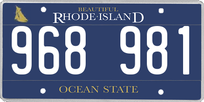 RI license plate 968981