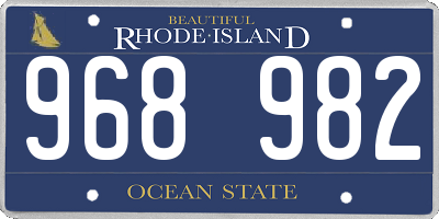 RI license plate 968982