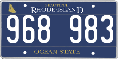 RI license plate 968983