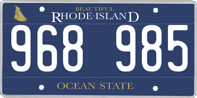RI license plate 968985