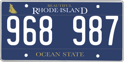 RI license plate 968987