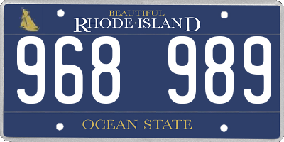 RI license plate 968989