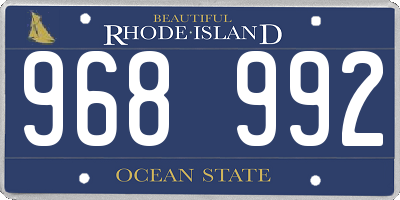 RI license plate 968992