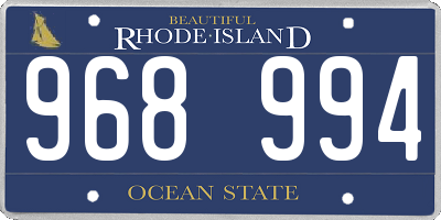 RI license plate 968994