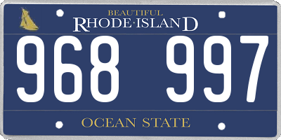 RI license plate 968997
