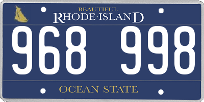 RI license plate 968998