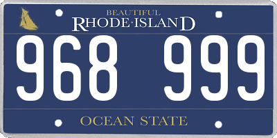 RI license plate 968999