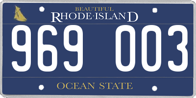 RI license plate 969003