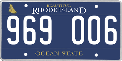 RI license plate 969006