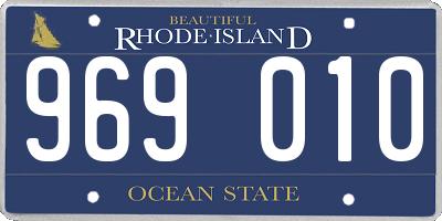 RI license plate 969010