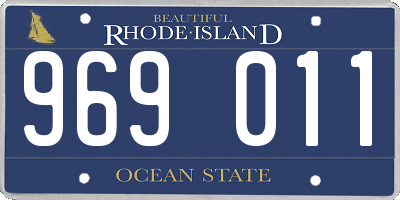 RI license plate 969011