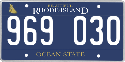 RI license plate 969030