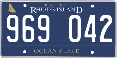 RI license plate 969042