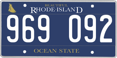 RI license plate 969092