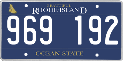 RI license plate 969192