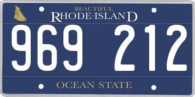 RI license plate 969212