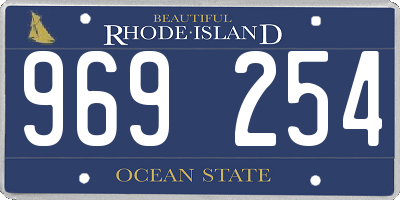RI license plate 969254
