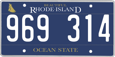 RI license plate 969314