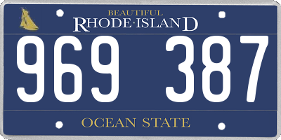 RI license plate 969387