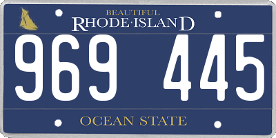 RI license plate 969445