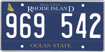 RI license plate 969542