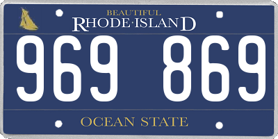 RI license plate 969869