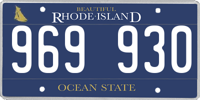 RI license plate 969930