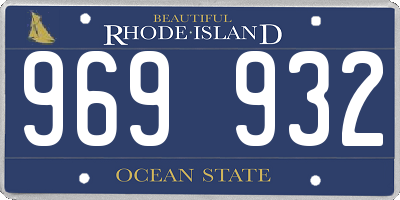 RI license plate 969932