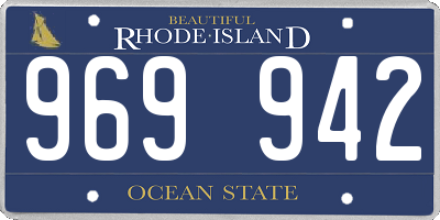 RI license plate 969942