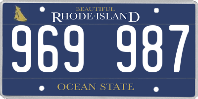 RI license plate 969987
