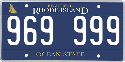 RI license plate 969999