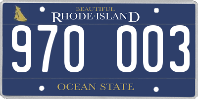 RI license plate 970003