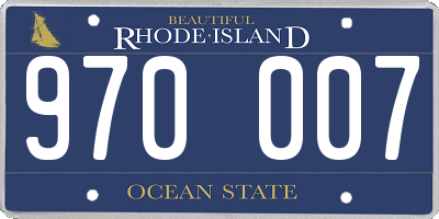 RI license plate 970007
