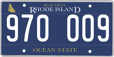 RI license plate 970009