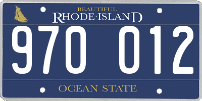 RI license plate 970012