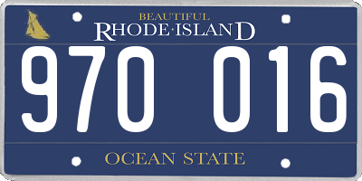 RI license plate 970016