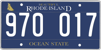 RI license plate 970017