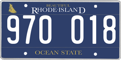 RI license plate 970018